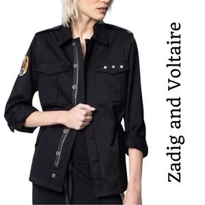 Zadig and Voltaire Kayak Mili Skull Black Jacket Sz US6, FR38 EUC